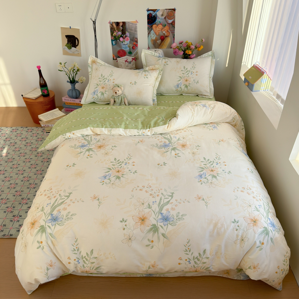 91家纺网 家纺一手货源 找家纺 乐童家纺 2026新款全棉纯棉网红直播爆款吊边＋一字绣工艺款四件套（四） 格拉花园