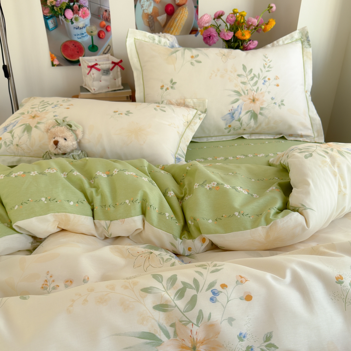 91家纺网 家纺一手货源 找家纺 乐童家纺 2026新款全棉纯棉网红直播爆款吊边＋一字绣工艺款四件套（四） 格拉花园