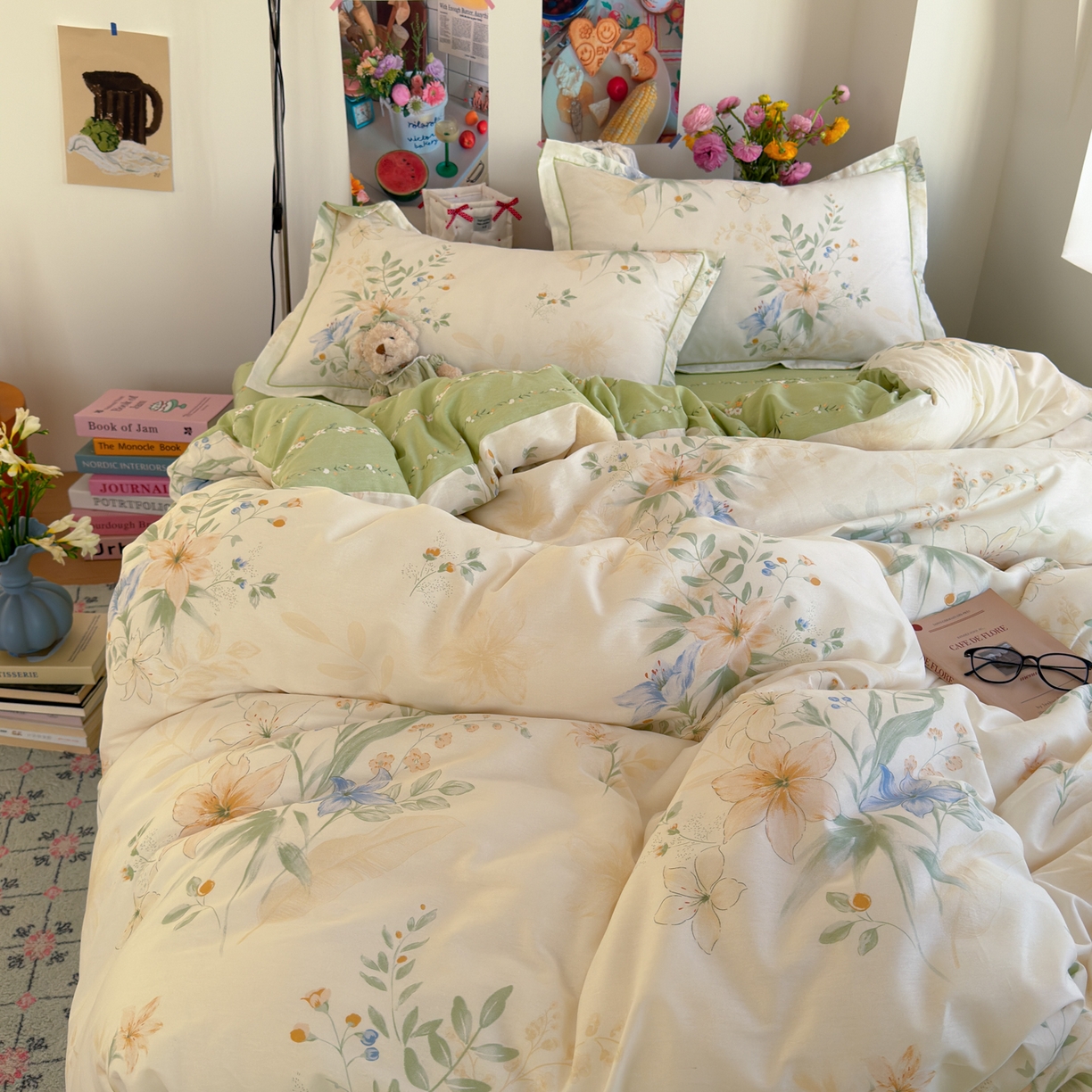 91家纺网 家纺一手货源 找家纺 乐童家纺 2026新款全棉纯棉网红直播爆款吊边＋一字绣工艺款四件套（四） 格拉花园