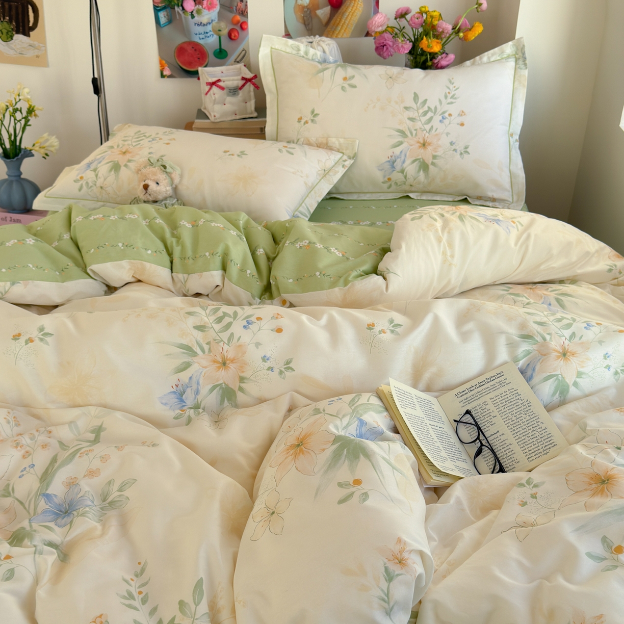 91家纺网 家纺一手货源 找家纺 乐童家纺 2026新款全棉纯棉网红直播爆款吊边＋一字绣工艺款四件套（四） 格拉花园