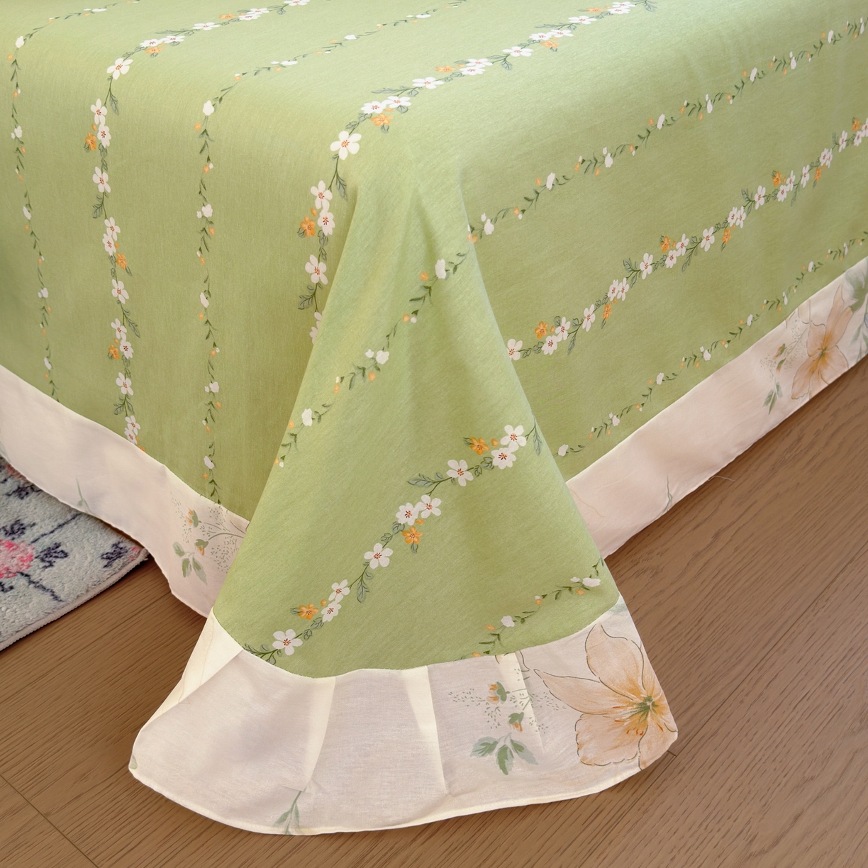 91家纺网 家纺一手货源 找家纺 乐童家纺 2026新款全棉纯棉网红直播爆款吊边＋一字绣工艺款四件套（四） 格拉花园