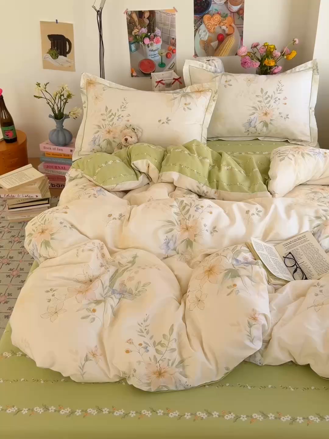 91家纺网 家纺一手货源 找家纺 乐童家纺 2026新款全棉纯棉网红直播爆款吊边＋一字绣工艺款四件套（四） 格拉花园