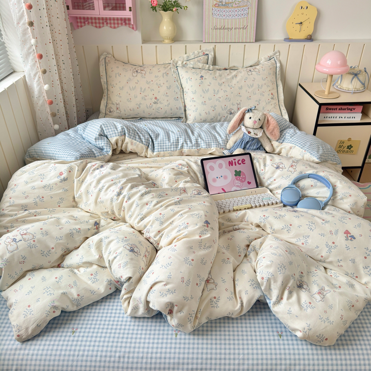 乐童家纺 2026新款全棉纯棉网红直播爆款吊边＋一字绣工艺款四件套（四） 觅时光-兰