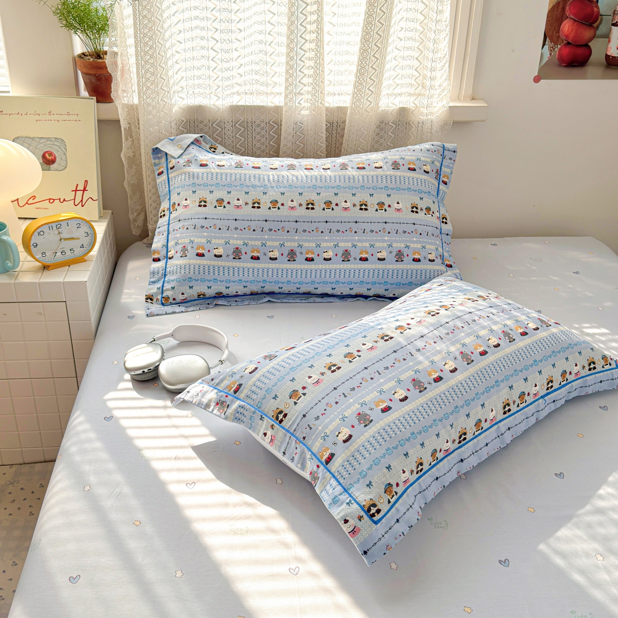 91家纺网 家纺一手货源 找家纺 乐童家纺 2026新款全棉纯棉网红直播爆款吊边＋一字绣工艺款四件套（四） 喵小姐的家