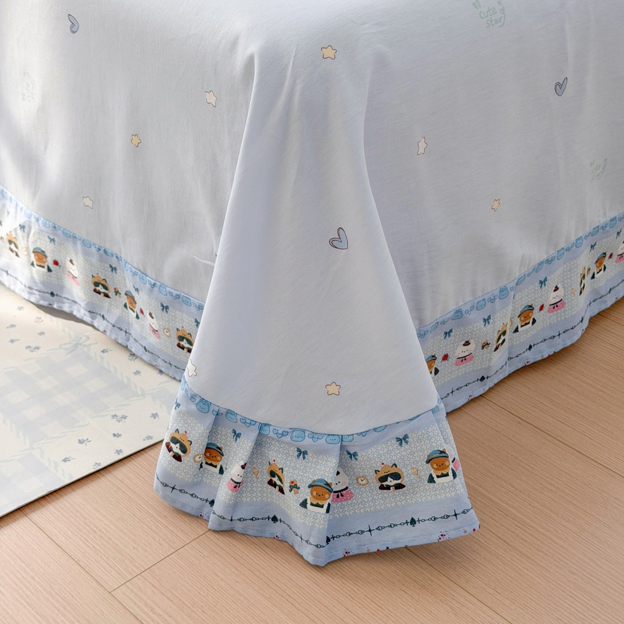 91家纺网 家纺一手货源 找家纺 乐童家纺 2026新款全棉纯棉网红直播爆款吊边＋一字绣工艺款四件套（四） 喵小姐的家