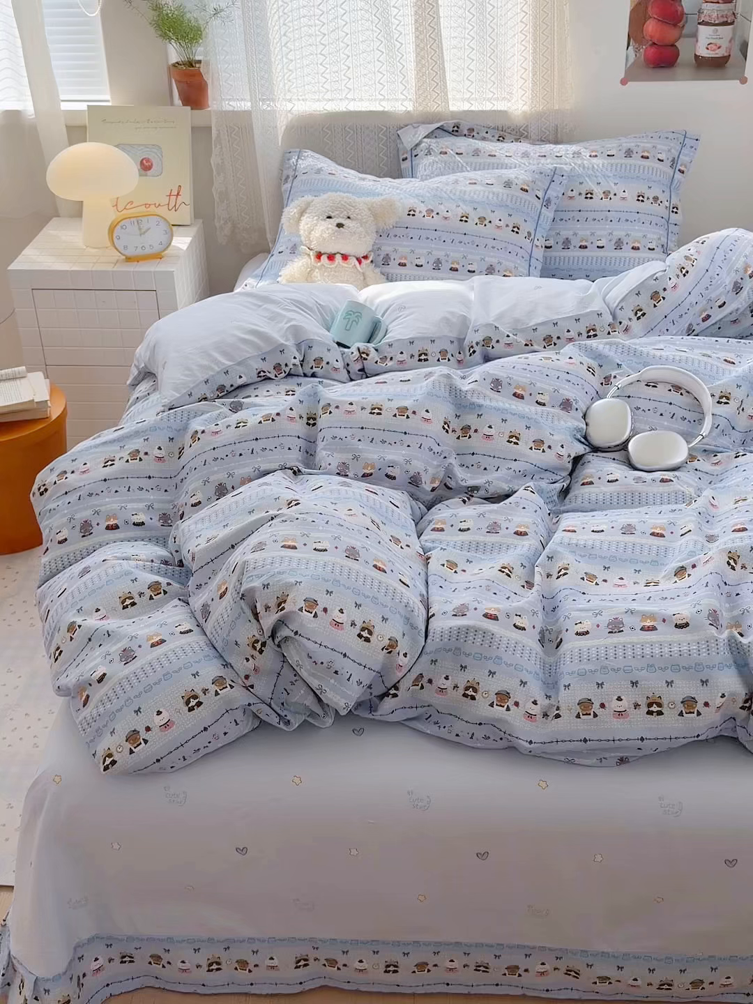 91家纺网 家纺一手货源 找家纺 乐童家纺 2026新款全棉纯棉网红直播爆款吊边＋一字绣工艺款四件套（四） 喵小姐的家