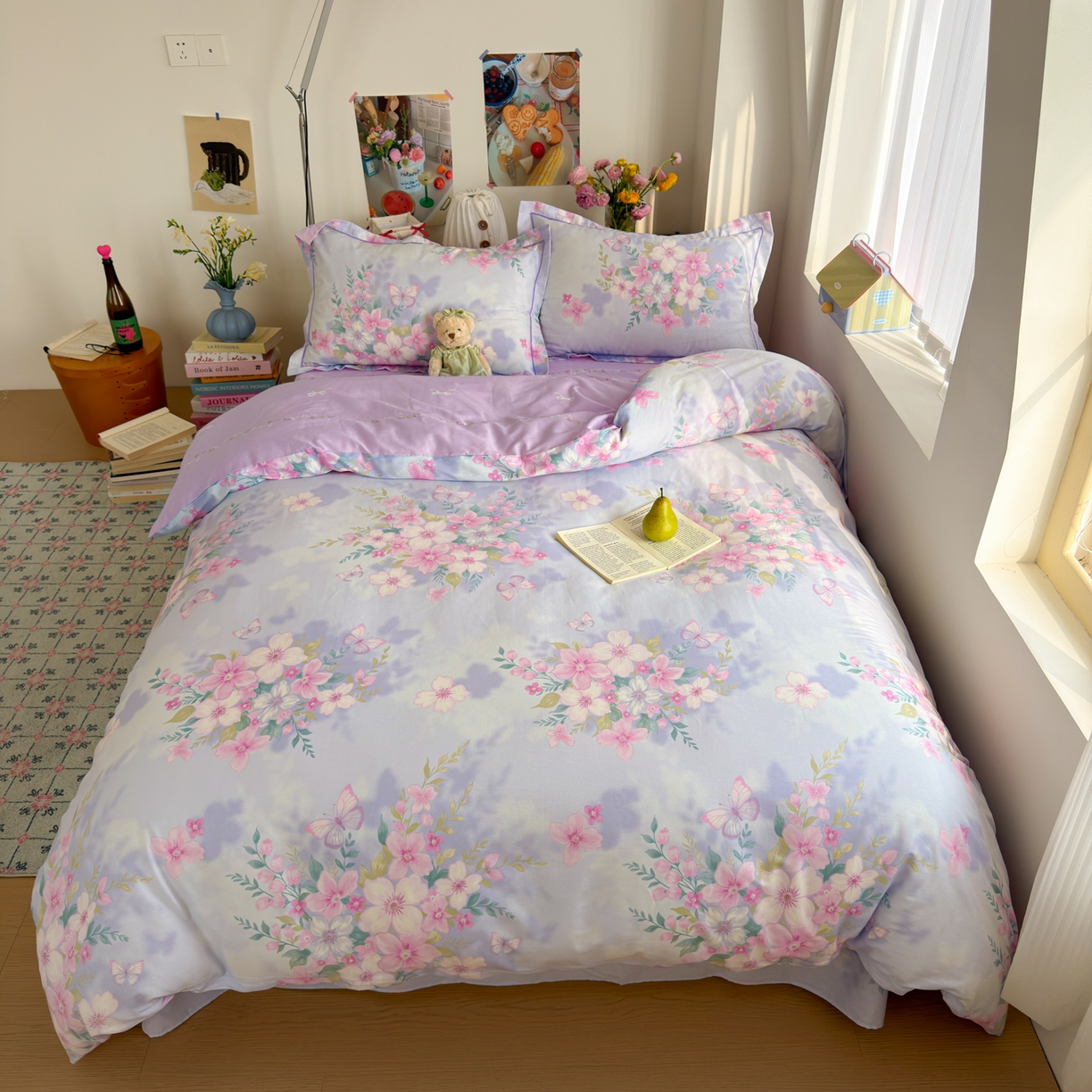 91家纺网 家纺一手货源 找家纺 乐童家纺 2026新款全棉纯棉网红直播爆款吊边＋一字绣工艺款四件套（四） 汐颜