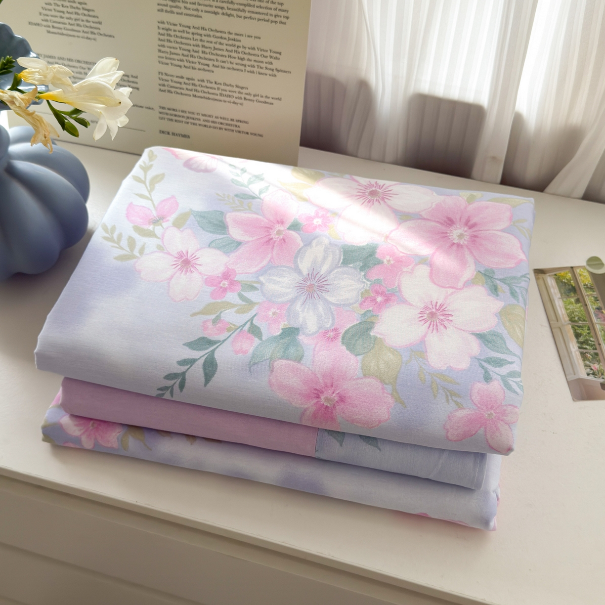 91家纺网 家纺一手货源 找家纺 乐童家纺 2026新款全棉纯棉网红直播爆款吊边＋一字绣工艺款四件套（四） 汐颜