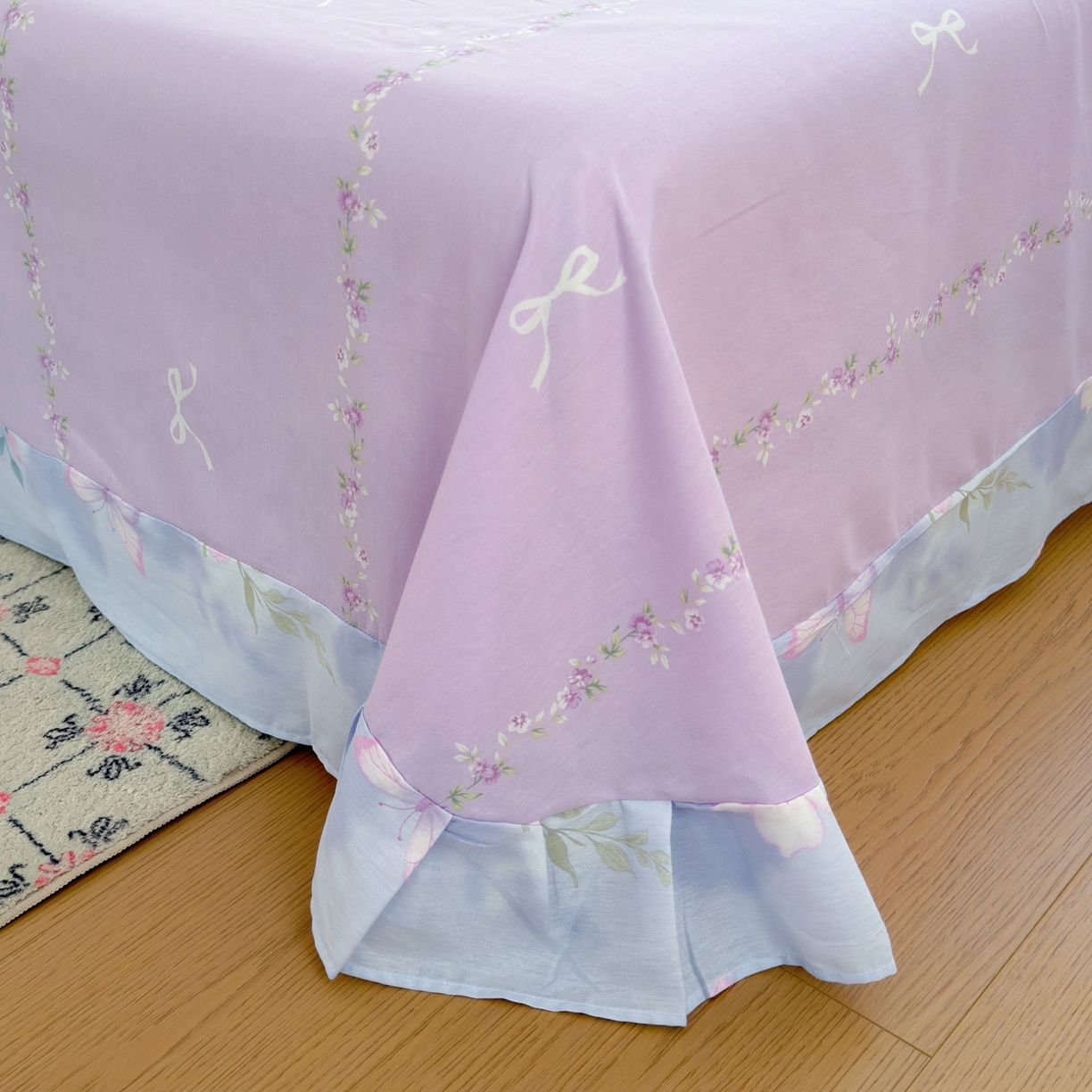 91家纺网 家纺一手货源 找家纺 乐童家纺 2026新款全棉纯棉网红直播爆款吊边＋一字绣工艺款四件套（四） 汐颜