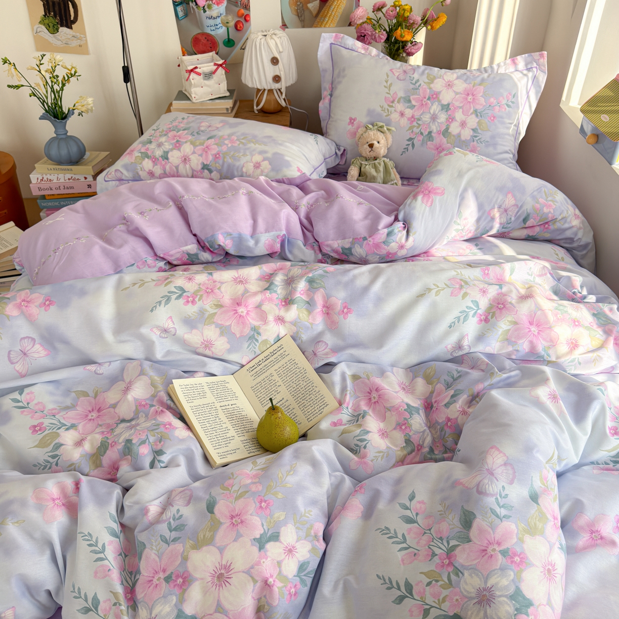 91家纺网 家纺一手货源 找家纺 乐童家纺 2026新款全棉纯棉网红直播爆款吊边＋一字绣工艺款四件套（四） 汐颜