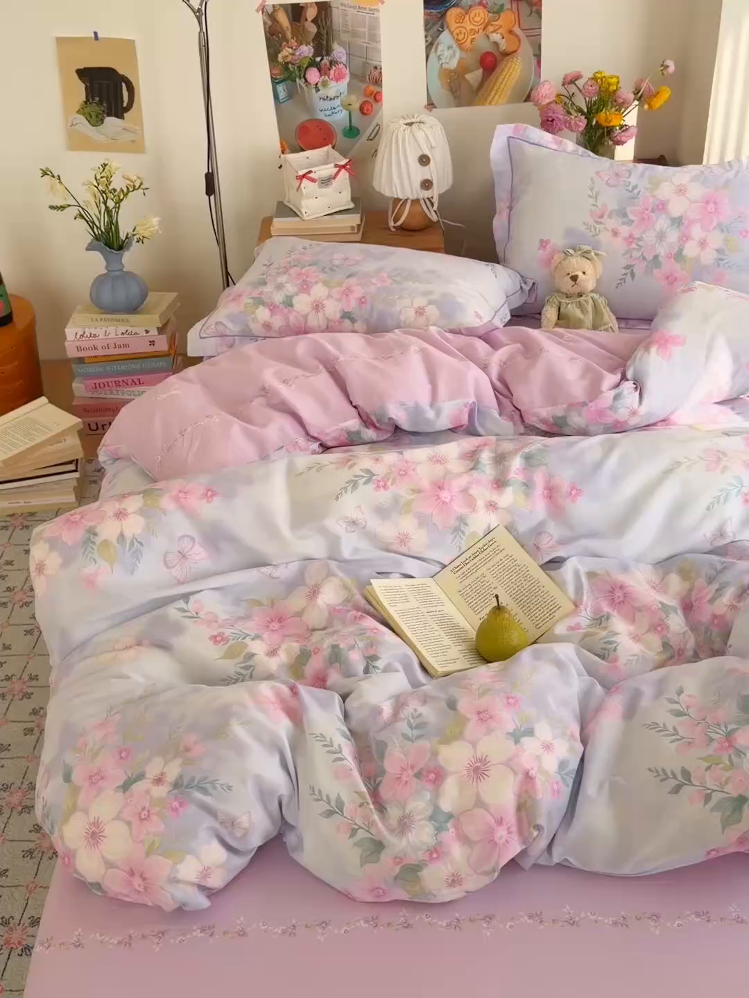 91家纺网 家纺一手货源 找家纺 乐童家纺 2026新款全棉纯棉网红直播爆款吊边＋一字绣工艺款四件套（四） 汐颜