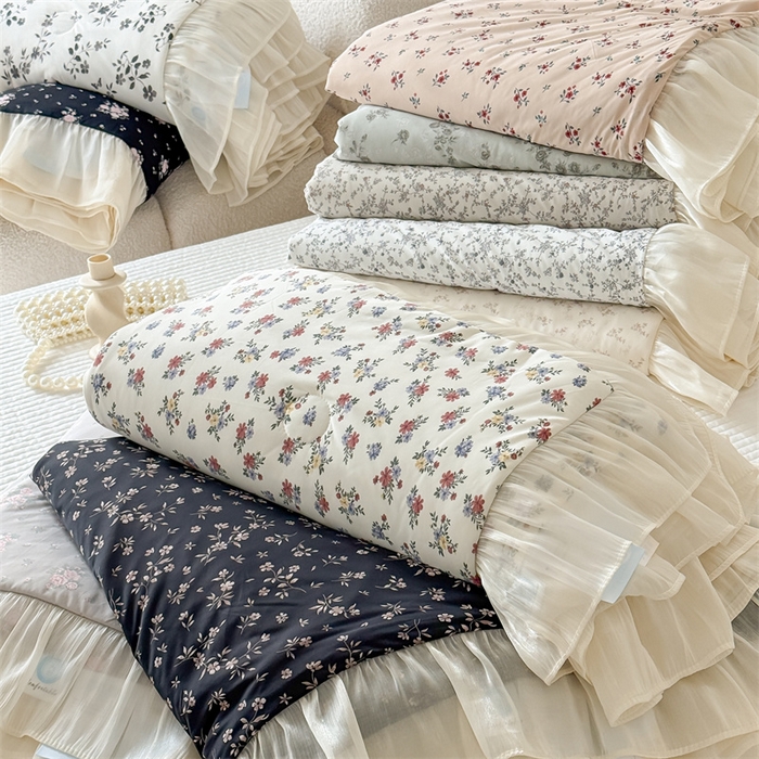 （总）吾欢心 2026新款法式花边凉感丝夏凉被空调被夏被可机洗