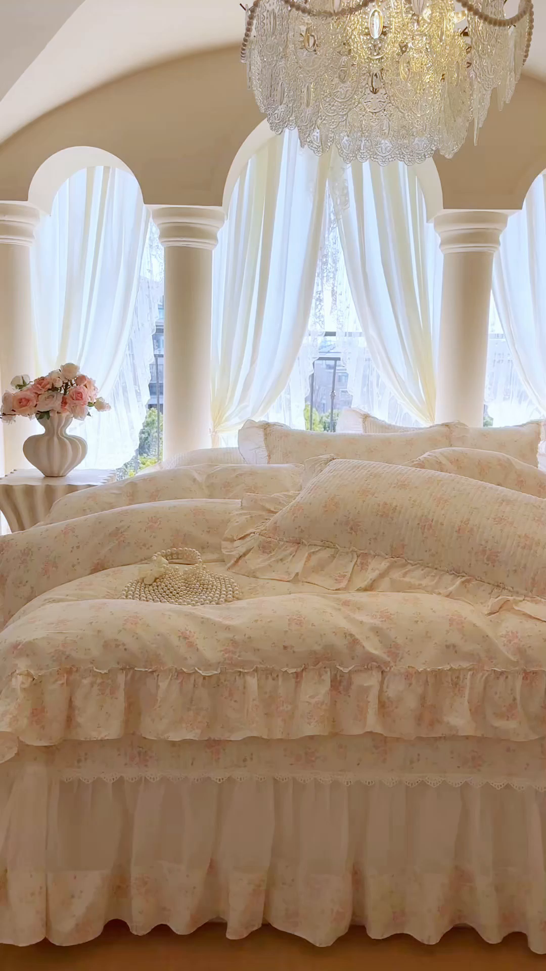 91家纺网 家纺一手货源 找家纺 瑞宝 2026新款全棉纯棉床盖小碎花玻璃纱四件套 半夏