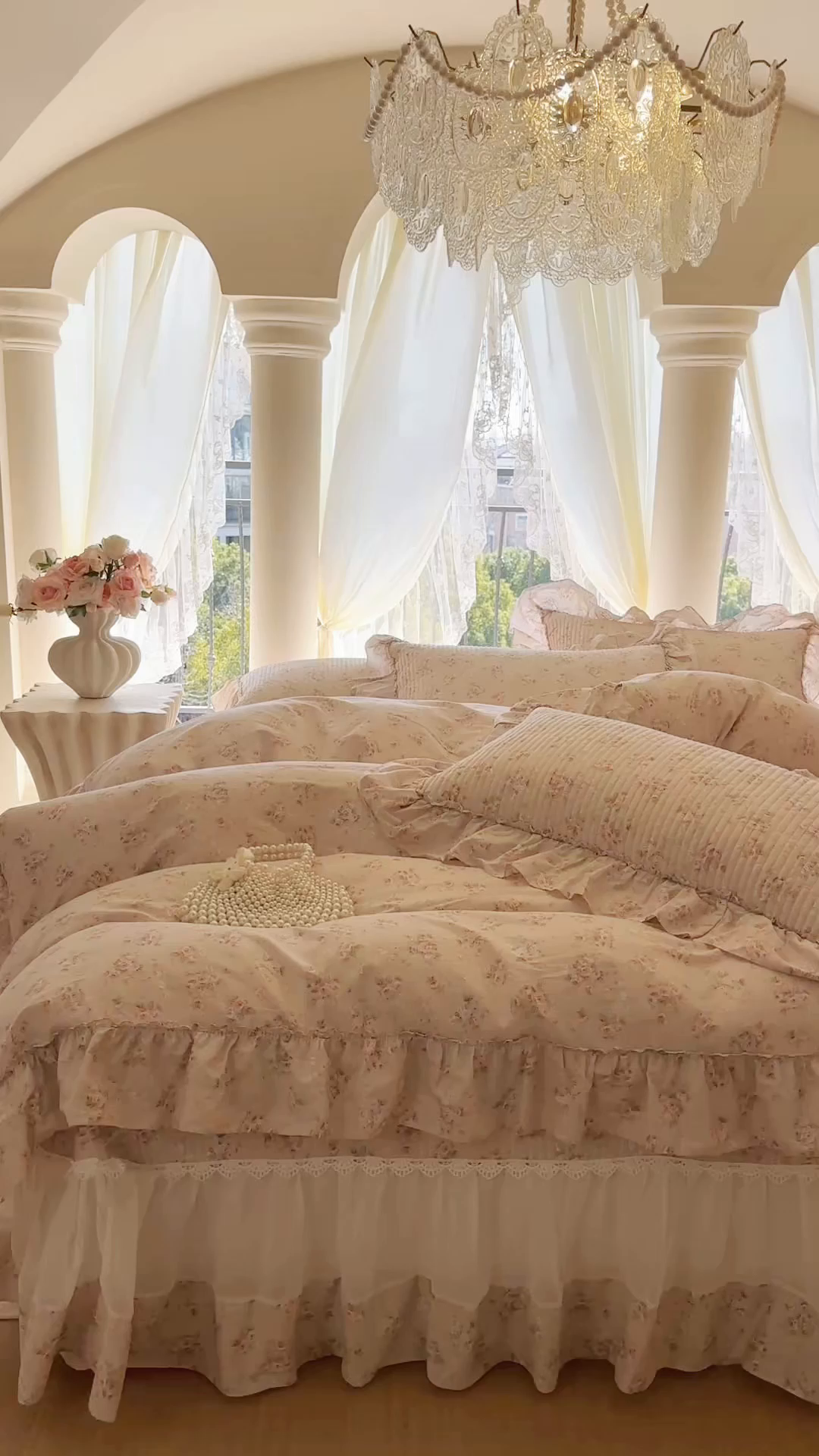 91家纺网 家纺一手货源 找家纺 瑞宝 2026新款全棉纯棉床盖小碎花玻璃纱四件套 南湘