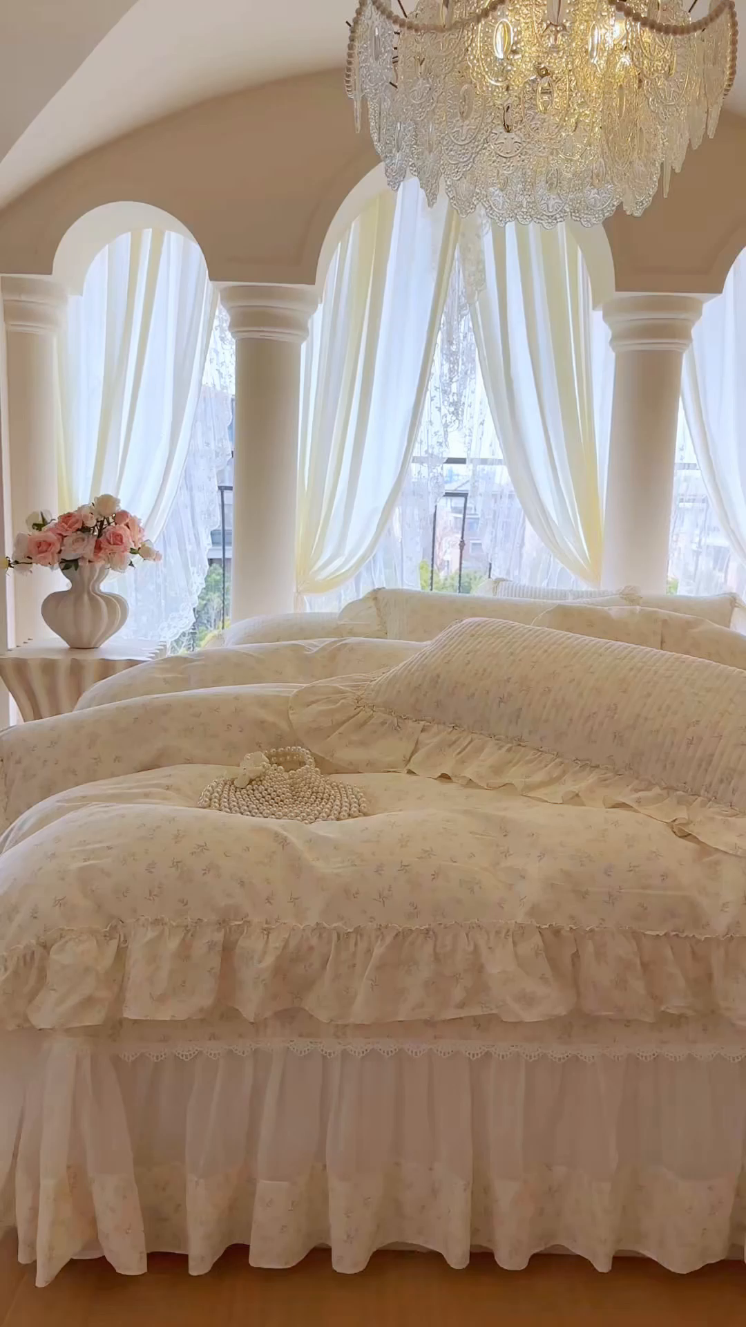 91家纺网 家纺一手货源 找家纺 瑞宝 2026新款全棉纯棉床盖小碎花玻璃纱四件套 林晚