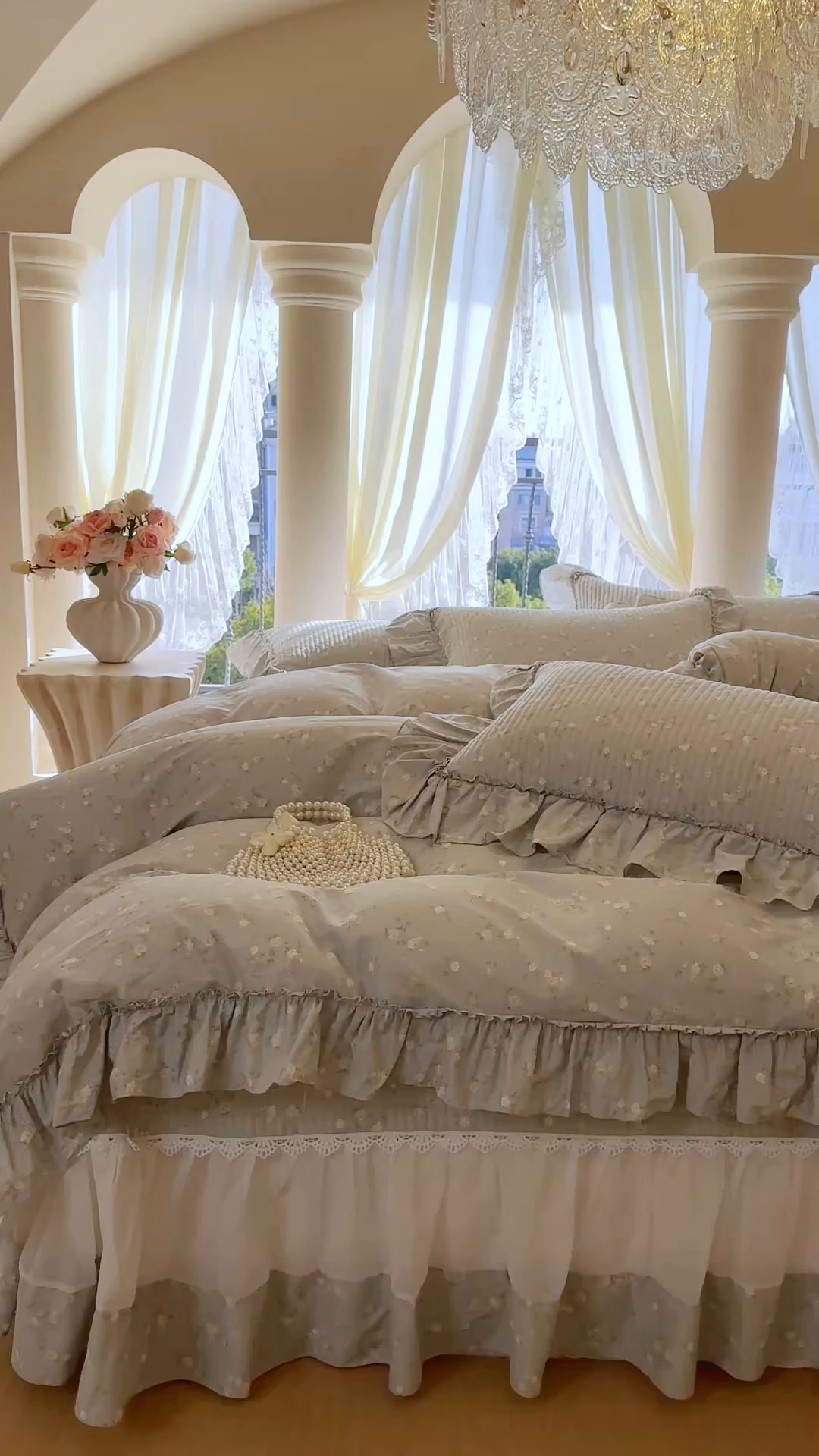 91家纺网 家纺一手货源 找家纺 瑞宝 2026新款全棉纯棉床盖小碎花玻璃纱四件套 颂青