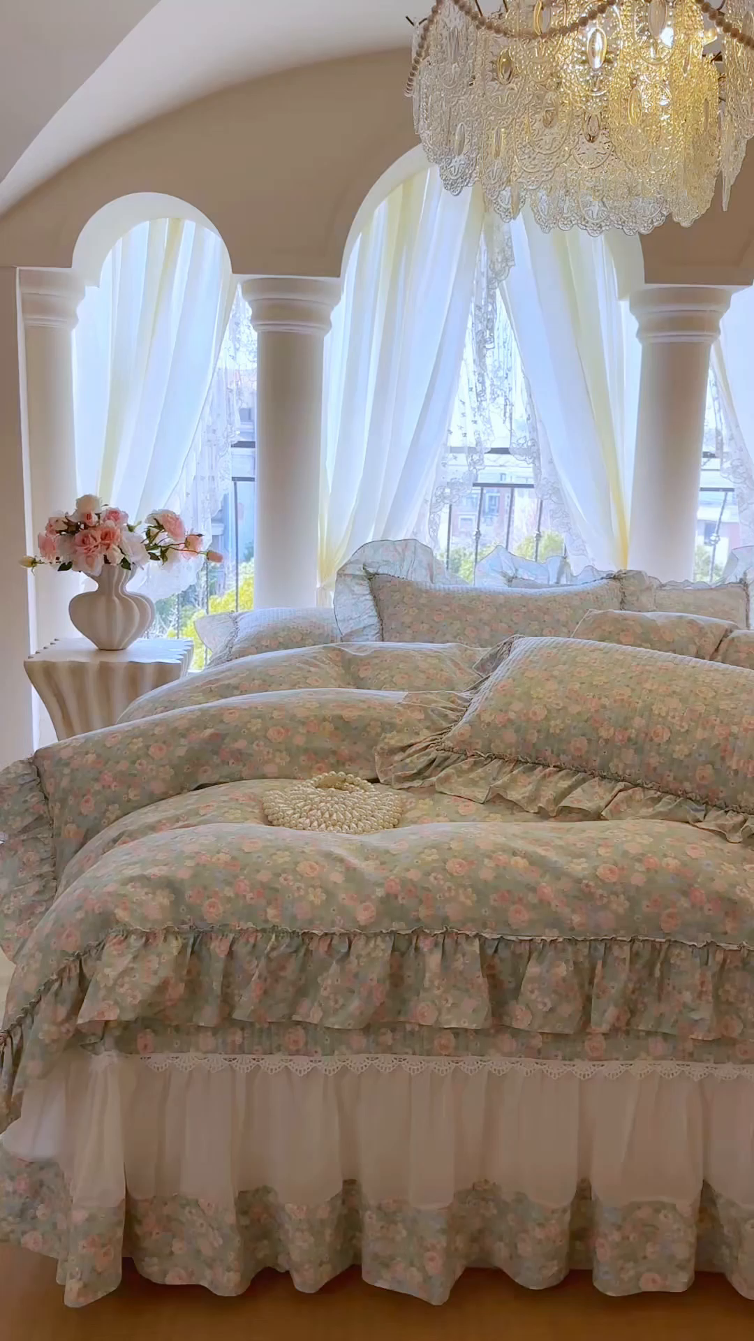 91家纺网 家纺一手货源 找家纺 瑞宝 2026新款全棉纯棉床盖小碎花玻璃纱四件套 芊朵