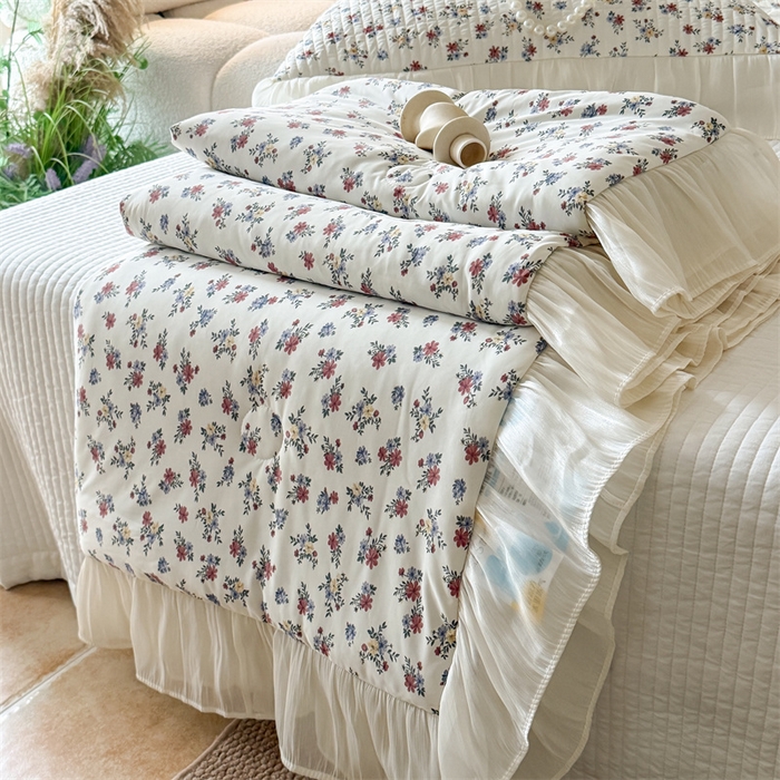 91家纺网 家纺一手货源 找家纺 （总）吾欢心 2026新款法式花边凉感丝夏凉被空调被夏被可机洗