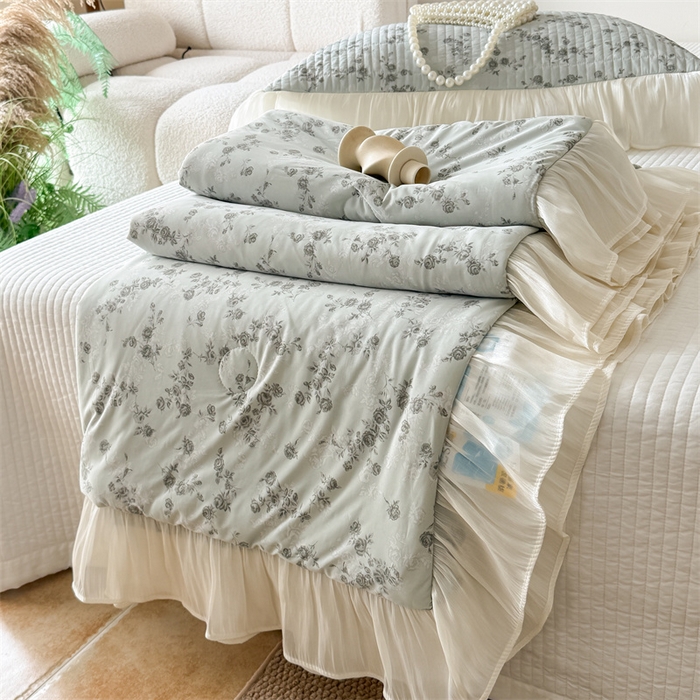 91家纺网 家纺一手货源 找家纺 （总）吾欢心 2026新款法式花边凉感丝夏凉被空调被夏被可机洗