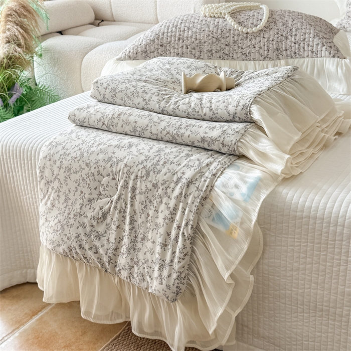 吾欢心 2026新款法式花边凉感丝夏凉被空调被夏被可机洗 轻奢漫朵