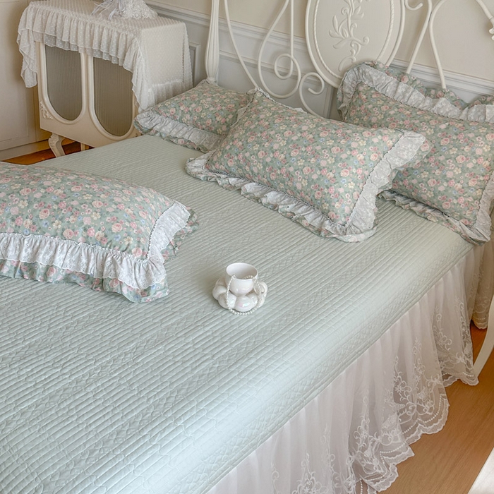 91家纺网 家纺一手货源 找家纺 （总）瑞宝 2026春夏新款全棉纯棉碎花AB印花单床裙 床裙单件