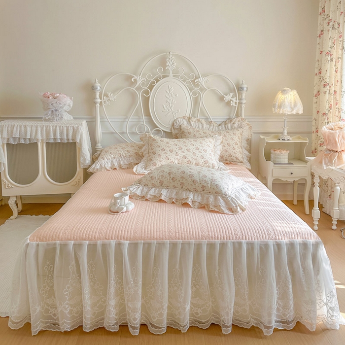 91家纺网 家纺一手货源 找家纺 （总）瑞宝 2026春夏新款全棉纯棉碎花AB印花单床裙 床裙单件