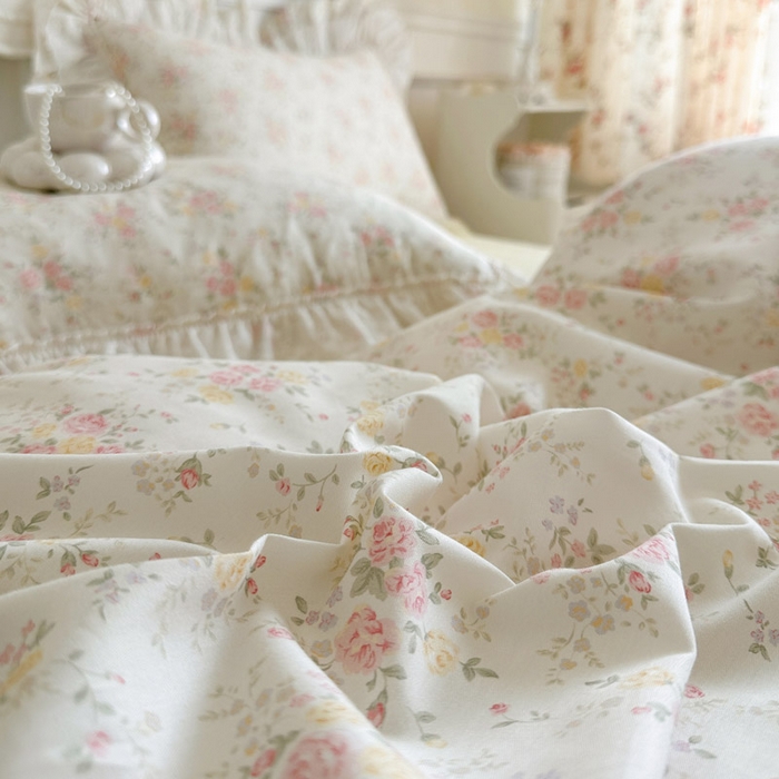 91家纺网 家纺一手货源 找家纺 瑞宝 2026春夏新款全棉纯棉碎花AB印花单床裙 床裙单件 婉柠