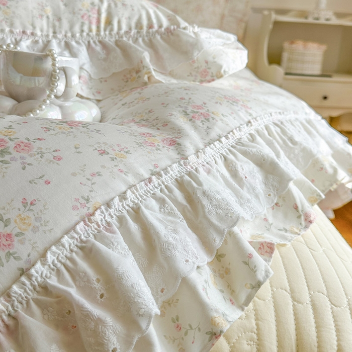 91家纺网 家纺一手货源 找家纺 瑞宝 2026春夏新款全棉纯棉碎花AB印花单床裙 床裙单件 婉柠