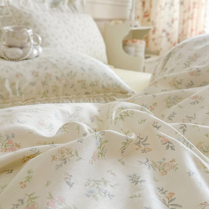 91家纺网 家纺一手货源 找家纺 瑞宝 2026春夏新款全棉纯棉碎花AB印花单床裙 床裙单件 午后阳光