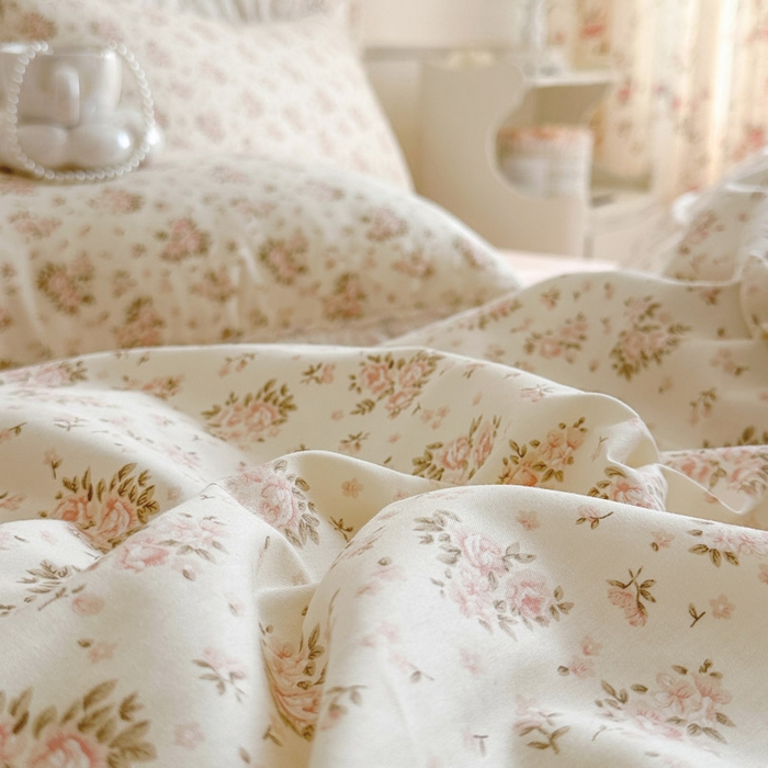 91家纺网 家纺一手货源 找家纺 瑞宝 2026春夏新款全棉纯棉碎花AB印花单床裙 床裙单件 罗拉小姐