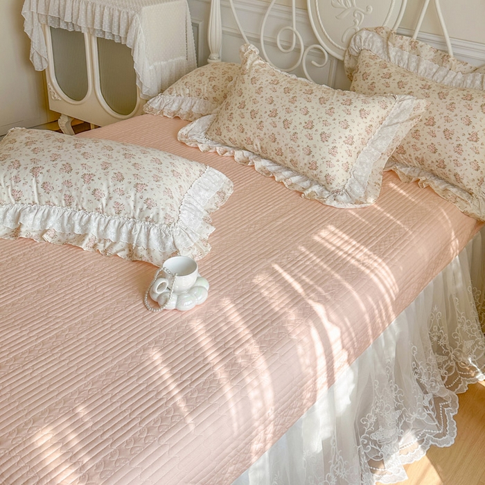 91家纺网 家纺一手货源 找家纺 瑞宝 2026春夏新款全棉纯棉碎花AB印花单床裙 床裙单件 罗拉小姐