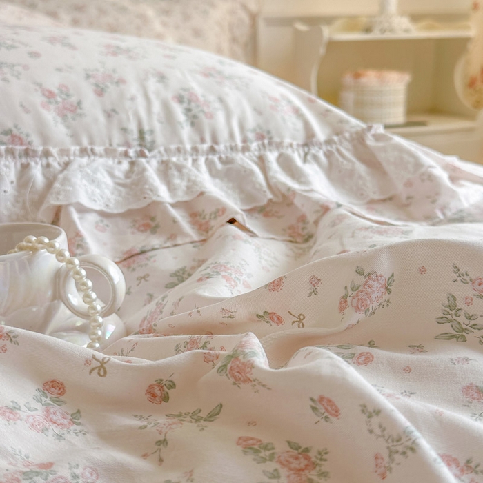 91家纺网 家纺一手货源 找家纺 瑞宝 2026春夏新款全棉纯棉碎花AB印花单床裙 床裙单件 青缇