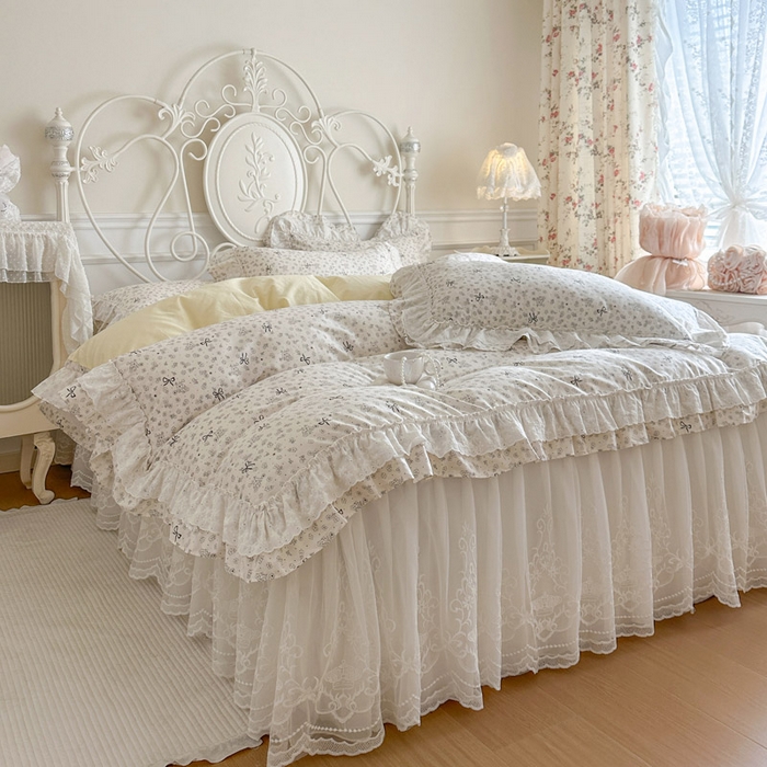 91家纺网 家纺一手货源 找家纺 瑞宝 2026春夏新款全棉纯棉碎花AB印花单床裙 床裙单件 贝拉