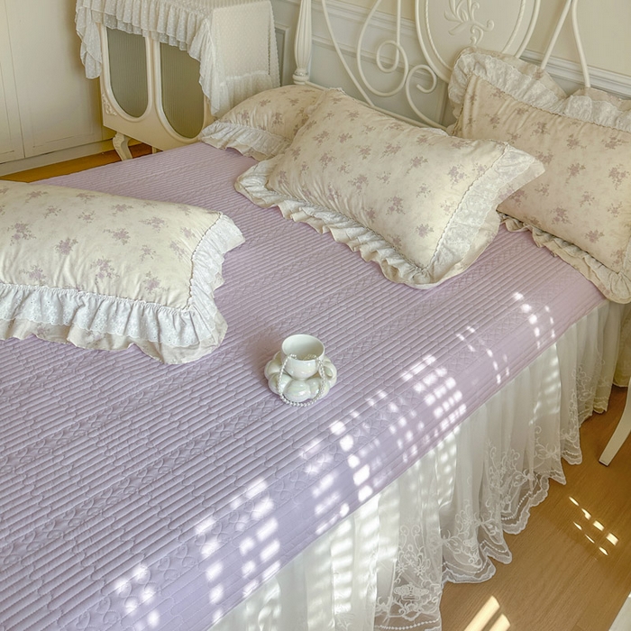 91家纺网 家纺一手货源 找家纺 瑞宝 2026春夏新款全棉纯棉碎花AB印花单床裙 床裙单件 桃夭夭