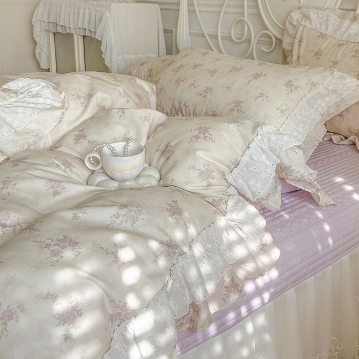 91家纺网 家纺一手货源 找家纺 瑞宝 2026春夏新款全棉纯棉碎花AB印花单床裙 床裙单件 桃夭夭