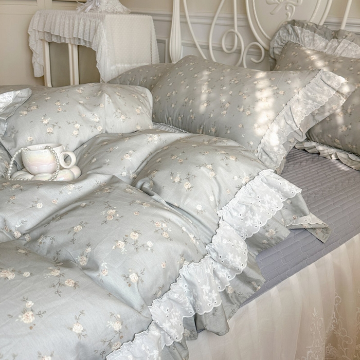 91家纺网 家纺一手货源 找家纺 瑞宝 2026春夏新款全棉纯棉碎花AB印花单床裙 床裙单件 春浅