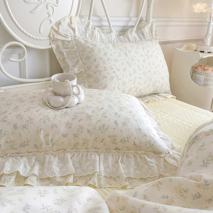 91家纺网 家纺一手货源 找家纺 瑞宝 2026春夏新款全棉纯棉碎花AB印花单床裙 床裙单件 午后阳光