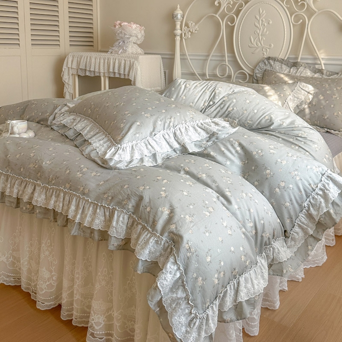 91家纺网 家纺一手货源 找家纺 瑞宝 2026春夏新款全棉纯棉碎花AB印花单床裙 床裙单件 春浅