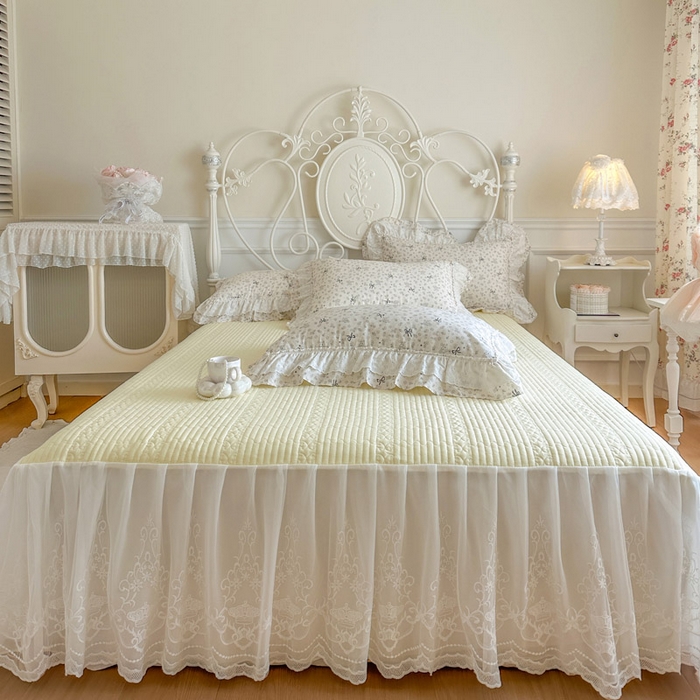 91家纺网 家纺一手货源 找家纺 瑞宝 2026春夏新款全棉纯棉碎花AB印花单床裙 床裙单件 贝拉