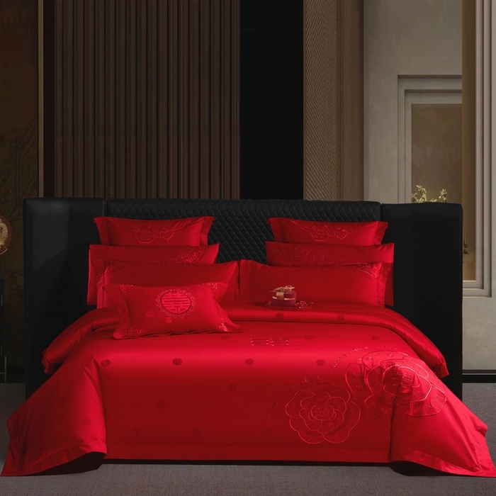 91家纺网 家纺一手货源 找家纺 （总）蒂爵 2026年100支婚庆长绒棉纯棉时尚小红书爆款刺绣婚庆四件套多件套280系列