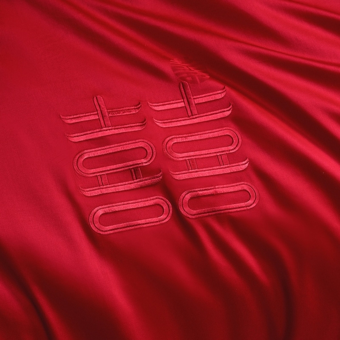 91家纺网 家纺一手货源 找家纺 蒂爵 2026年100支婚庆长绒棉纯棉时尚小红书爆款刺绣婚庆四件套多件套280系列 幸福约定红