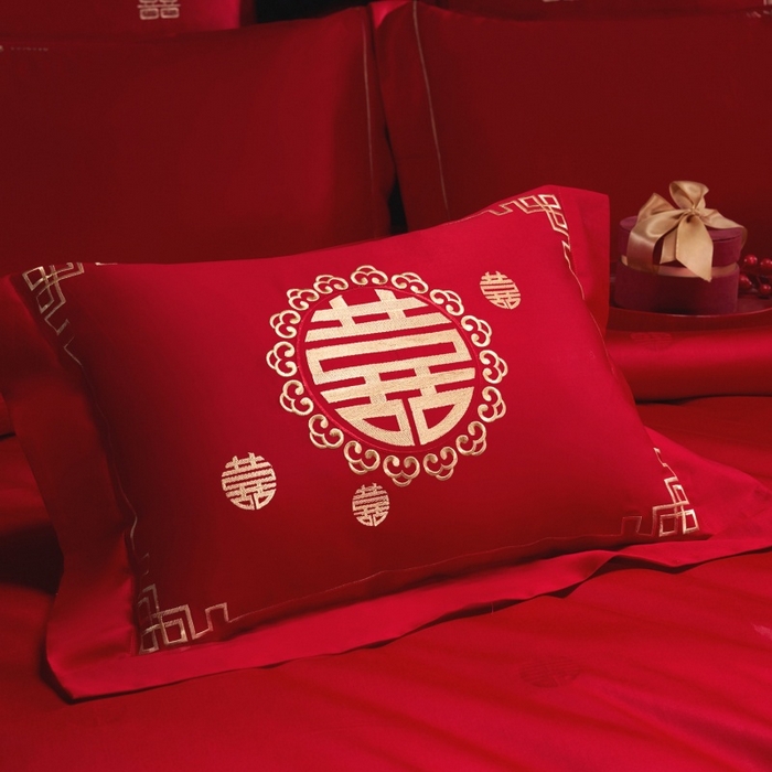 91家纺网 家纺一手货源 找家纺 蒂爵 2026年100支婚庆长绒棉纯棉时尚小红书爆款刺绣婚庆四件套多件套280系列 幸福约定金