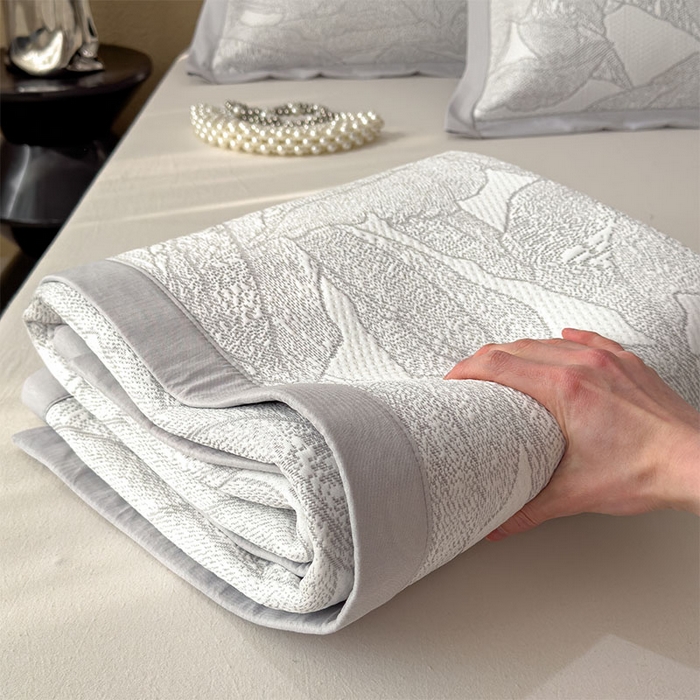 91家纺网 家纺一手货源 找家纺 宜派家纺 2026新款凉感过0.21夏天家用床单软席子可机洗空调席夏季高端华夫格凉席三件套 家大叶大-沥青浅灰-床席