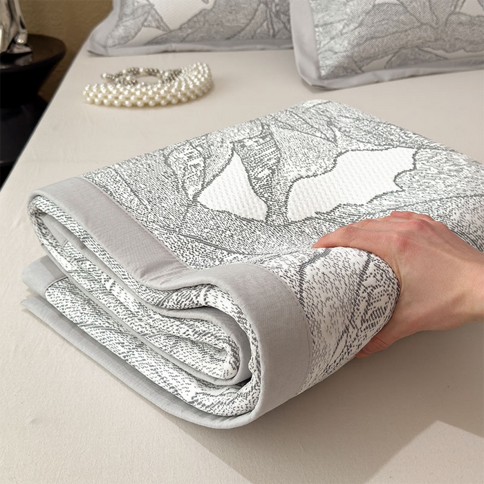 91家纺网 家纺一手货源 找家纺 宜派家纺 2026新款凉感过0.21夏天家用床单软席子可机洗空调席夏季高端华夫格凉席三件套 家大叶大-北欧深灰-床席