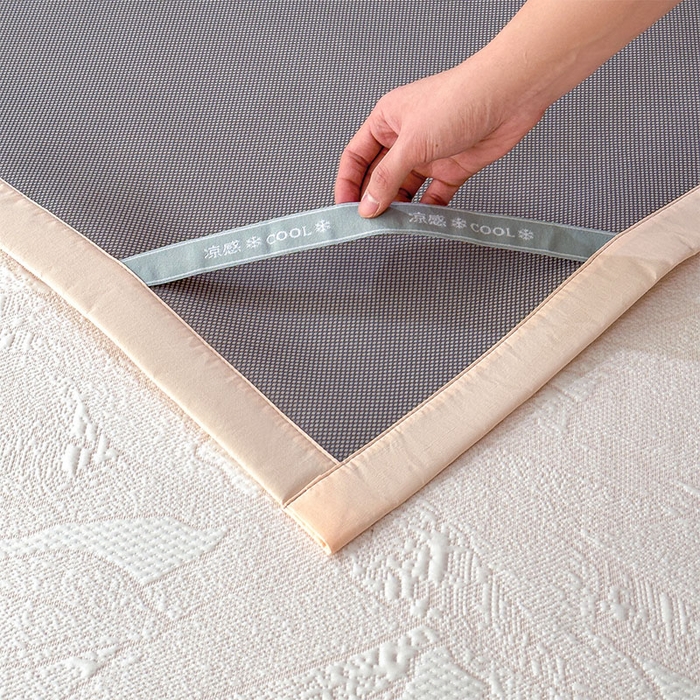 91家纺网 家纺一手货源 找家纺 宜派家纺 2026新款凉感过0.21夏天家用床单软席子可机洗空调席夏季高端华夫格凉席三件套 家大叶大-贝壳粉-床席