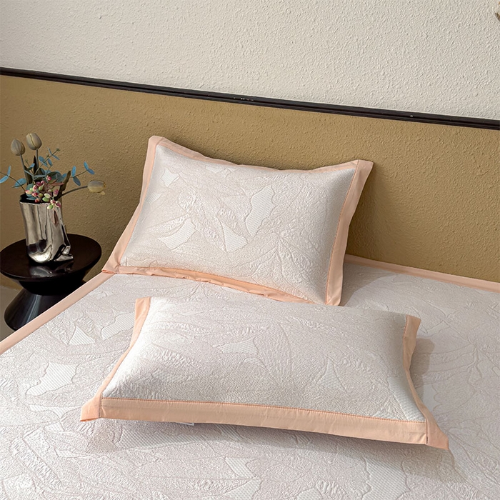 91家纺网 家纺一手货源 找家纺 宜派家纺 2026新款凉感过0.21夏天家用床单软席子可机洗空调席夏季高端华夫格凉席三件套 家大叶大-贝壳粉-床席