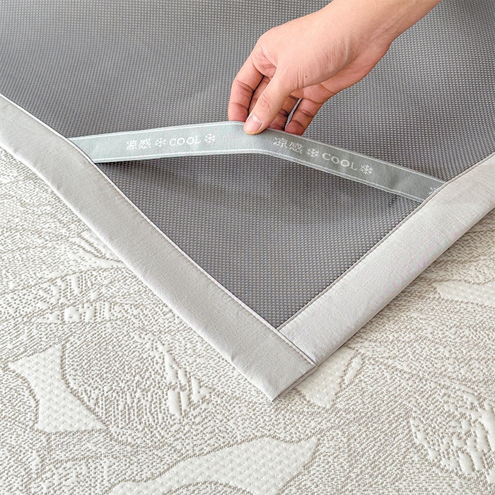 91家纺网 家纺一手货源 找家纺 宜派家纺 2026新款凉感过0.21夏天家用床单软席子可机洗空调席夏季高端华夫格凉席三件套 家大叶大-棕雾咖-床席