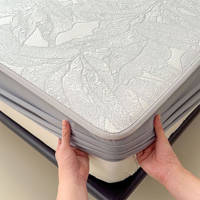 91家纺网 家纺一手货源 找家纺 宜派家纺 2026新款凉感过0.21夏天家用床单软席子可机洗空调席夏季高端华夫格凉席三件套 家大叶大-天空蓝-床笠