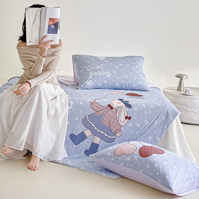 91家纺网 家纺一手货源 找家纺 豪美鑫 2026新款大版凉感夏被 爱心气球