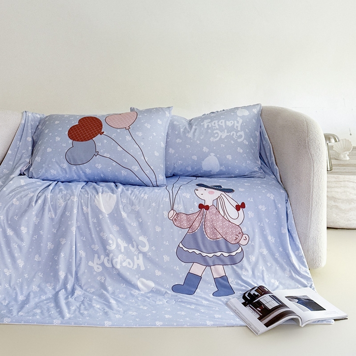 91家纺网 家纺一手货源 找家纺 豪美鑫 2026新款大版凉感夏被 爱心气球